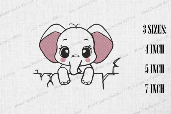 Cute Elephant Peeking from Wall
