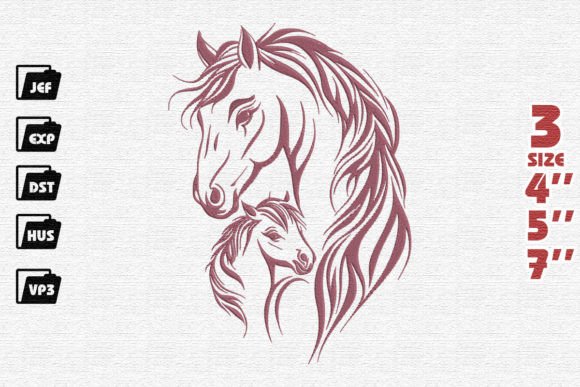Elegant Horses: A Thoughtful Embroidery Design for Meaningful Gifts