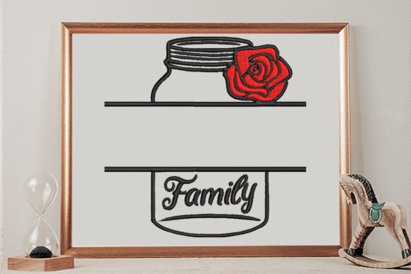 Floral Family Jar Split Text Frame