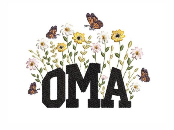 Floral Oma: A Thoughtful Embroidery Design for Real Projects