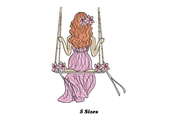 Girl on Swing: A Seasonal Embroidery Gem