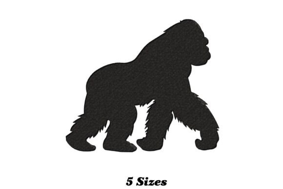 Gorilla Silhouette Embroidery Design