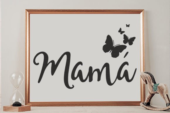 Mama Butterfly Embroidery Design