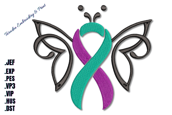 Teal and Purple Ribbon